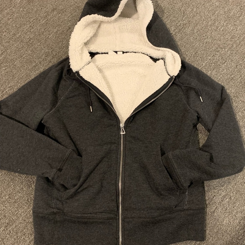 Super comfy plush full zip hoodie ready for the cold!